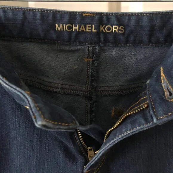 Michael Kors Womens Jeans Dark Wash Size 6 Brown Stitching - Picture 7 of 11